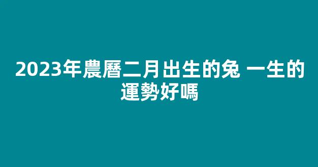 2023年農曆二月出生的兔 一生的運勢好嗎